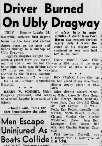Ubly Dragway - 1963 Article On Injury At Track (newer photo)
